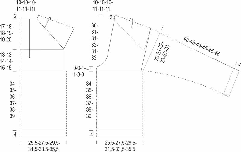 Luja-neulepusero Instruction 1