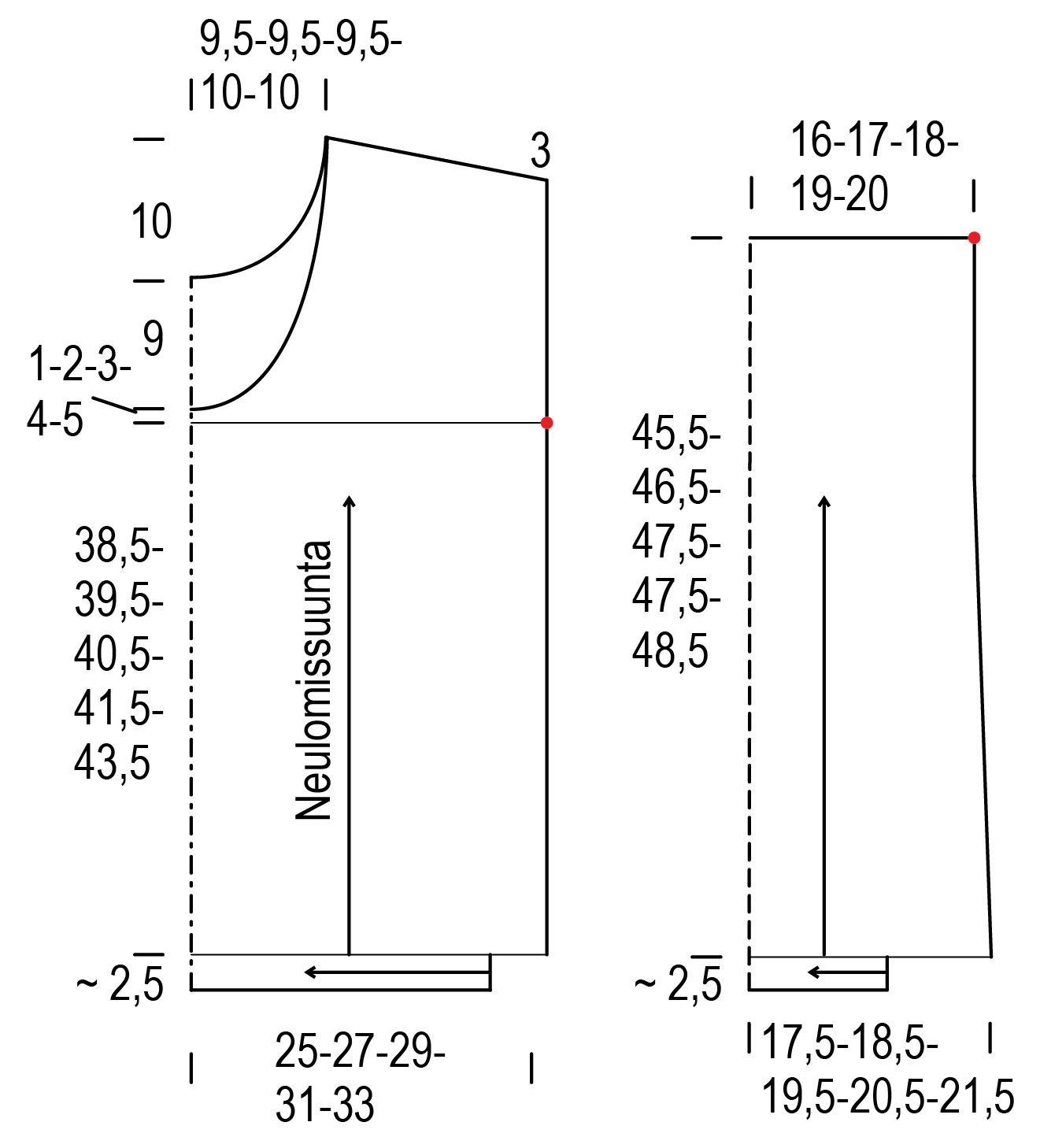 Naisen neulepusero Novita Nordic Wool (Syksy 2018, malli 22) Instruction 1