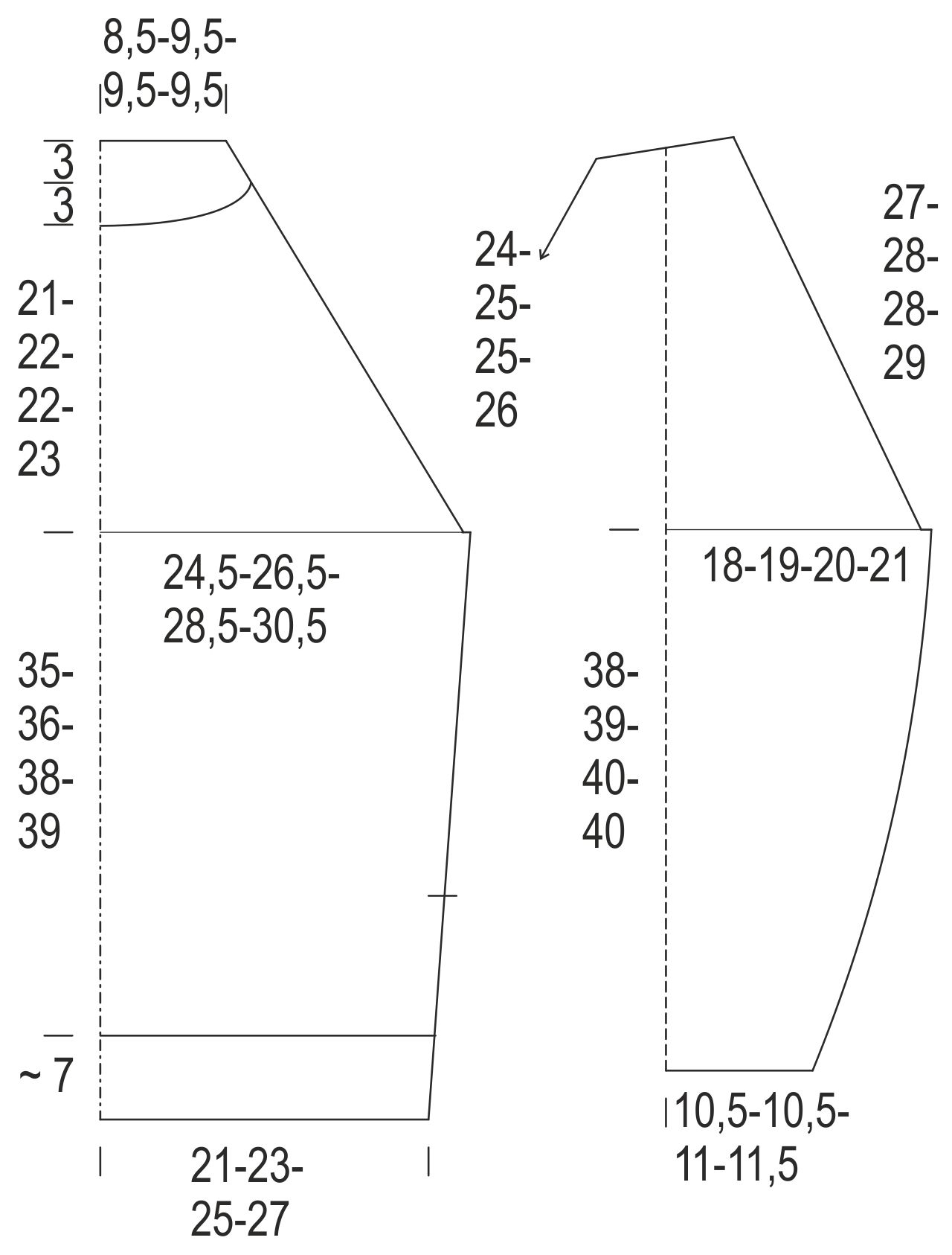 Stickad damtröja Novita Natura (Vinter 2015, mönster nr 10) Instruction 1