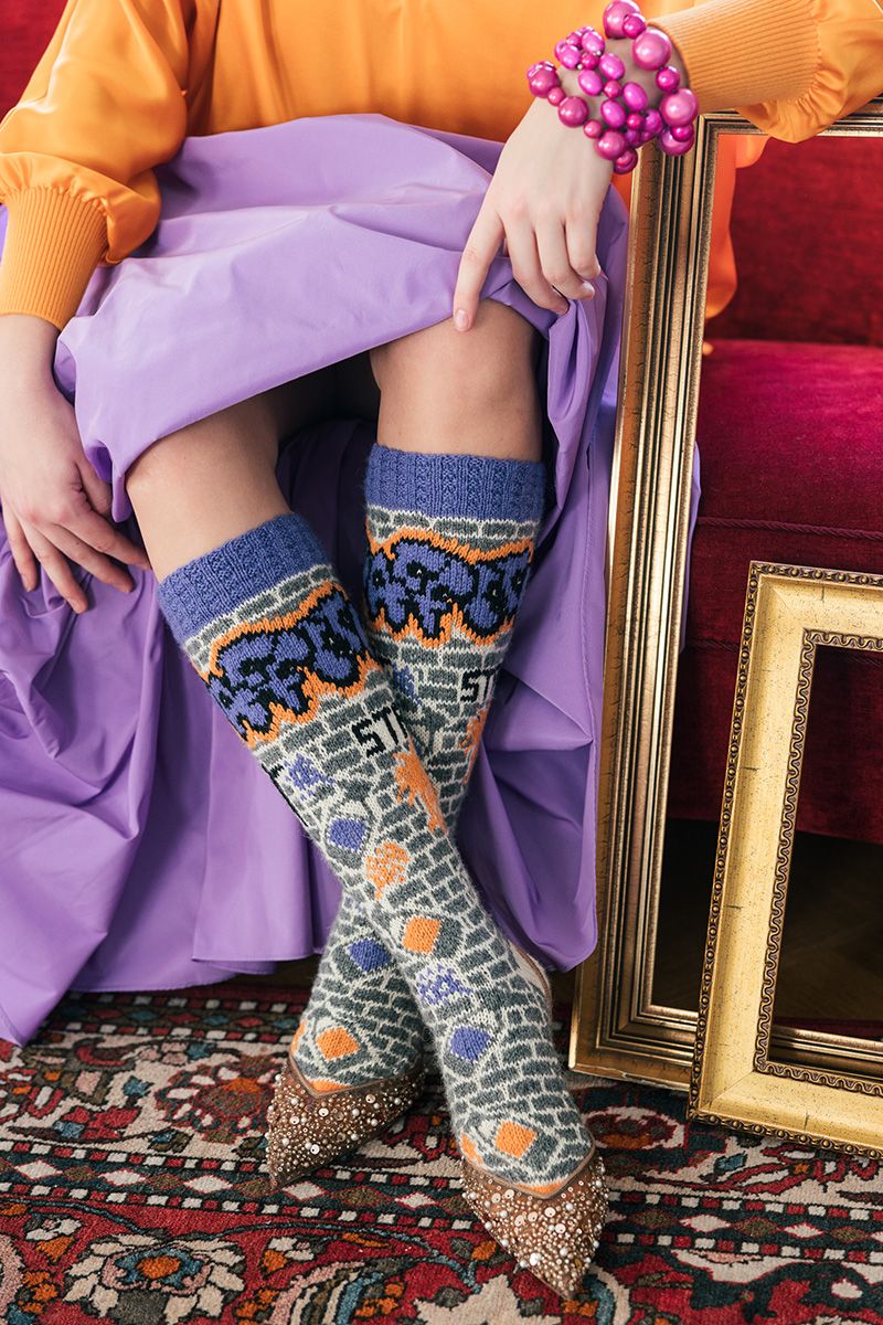 Novita Nalle: Graffiti woolly socks Example 1