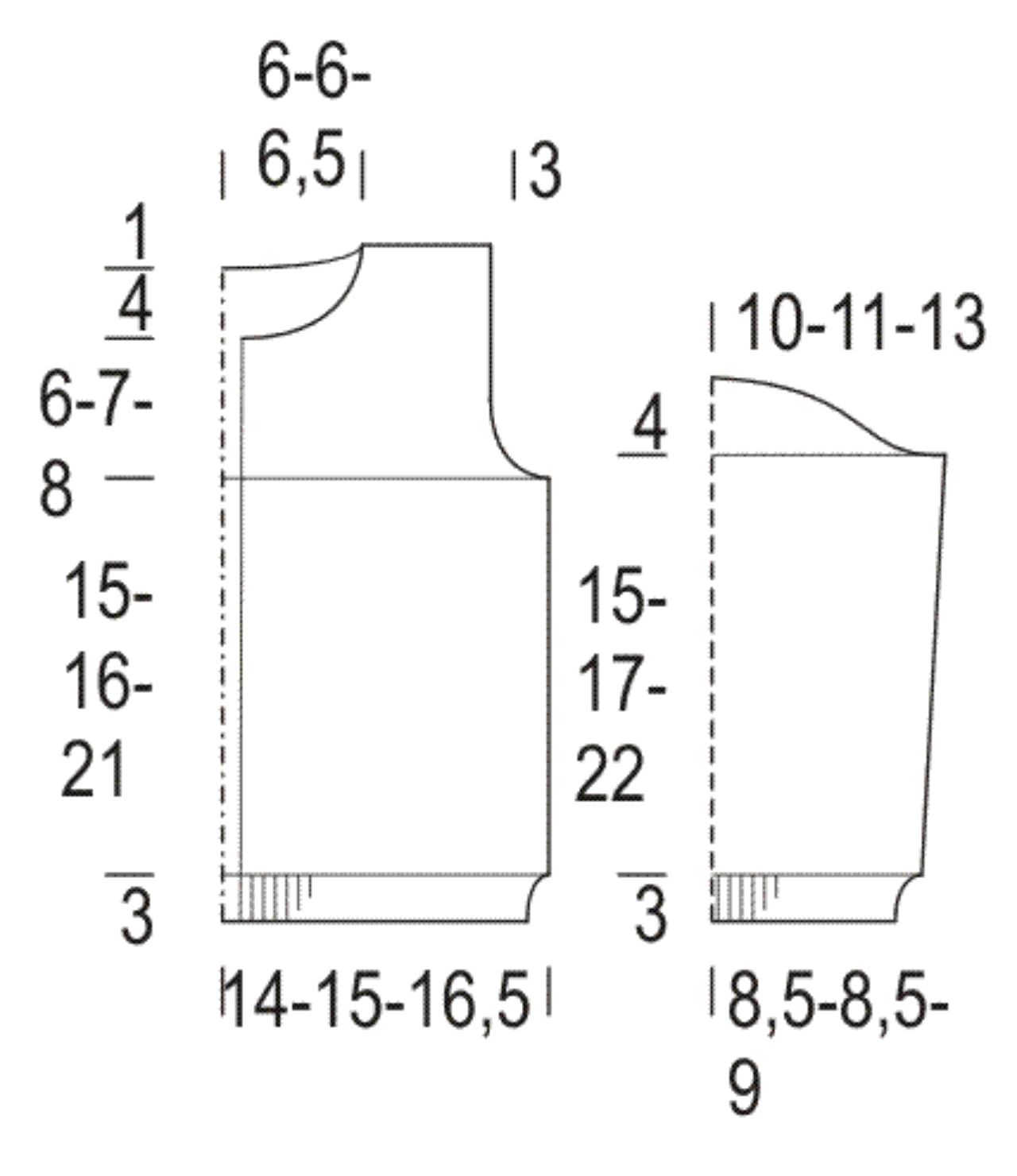 Vauvan kirjoneulejakku Instruction 1