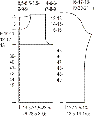 Neulottu naisen pitsijakku Novita Nalle (arkistomalli) Instruction 1