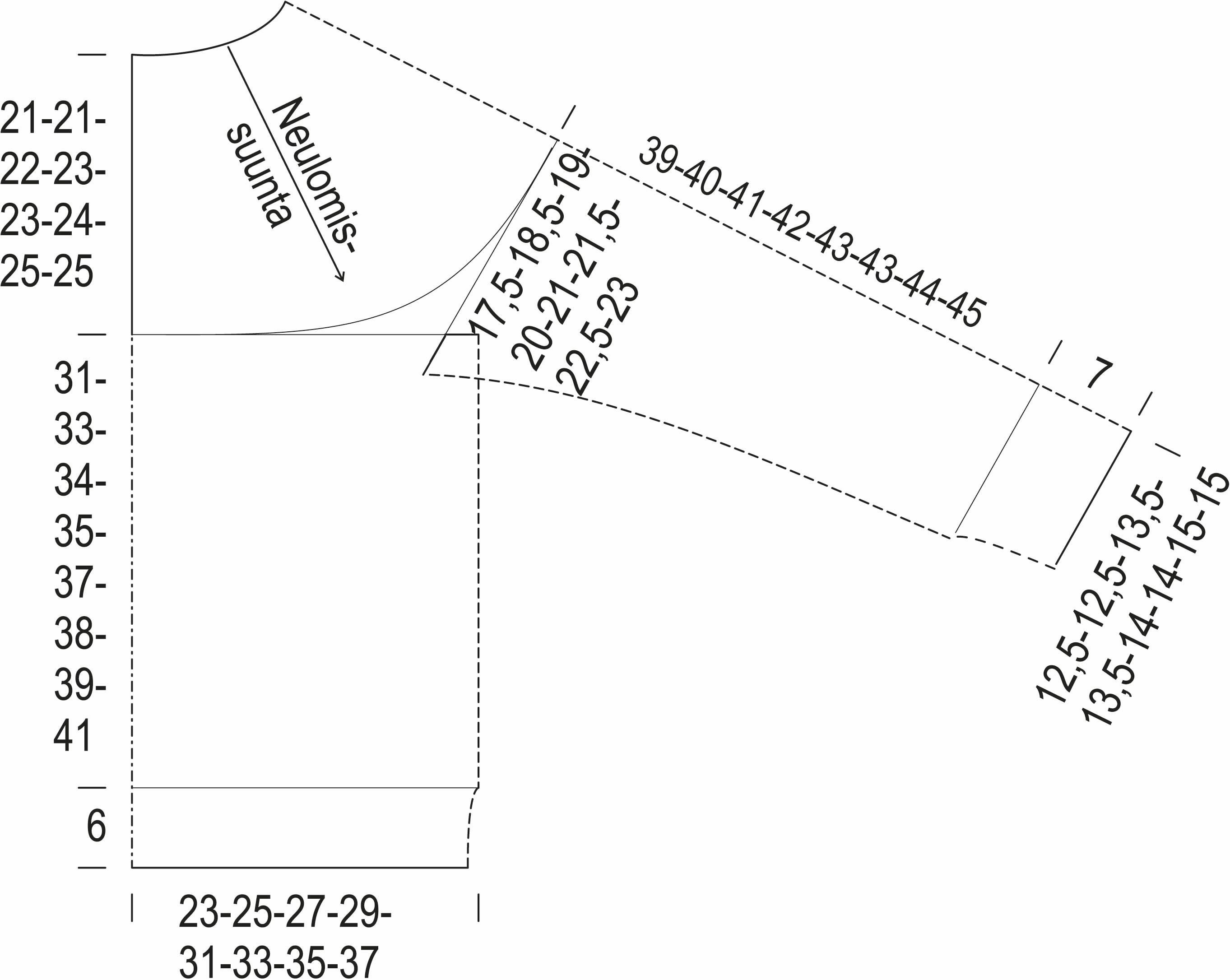 Rudolfina-kaarrokeneule Instruction 1