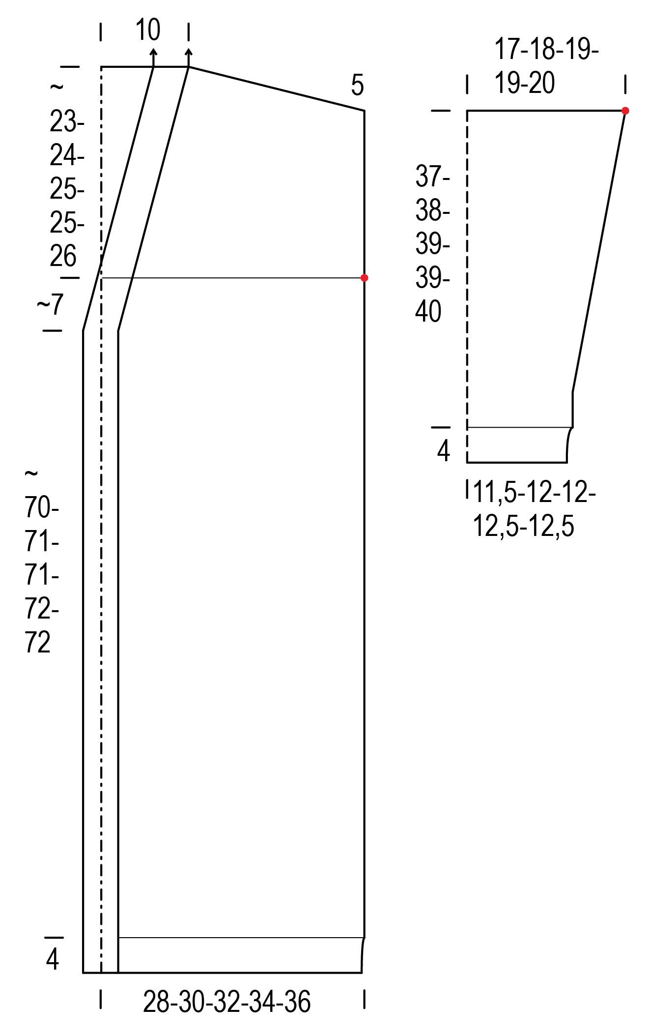 Naisen pitkä neuletakki Novita 7 Veljestä Instruction 1