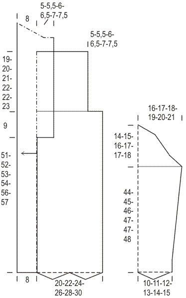 Naisen neuletakki Novita Puro ja 7 Veljestä (arkistomalli) Instruction 1