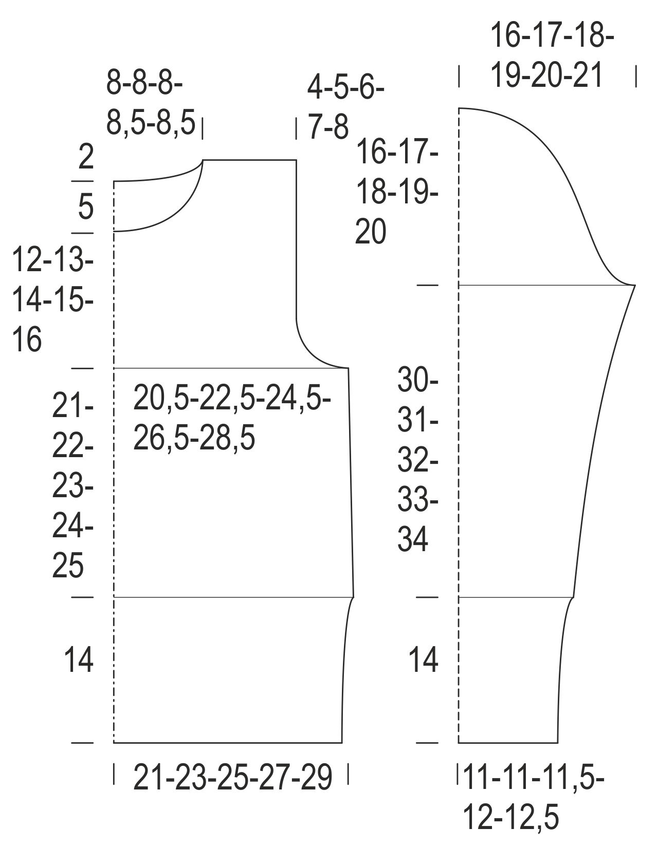 Naisen neulottu pusero Novita 7 Veljestä (Kevät 2012) Instruction 1
