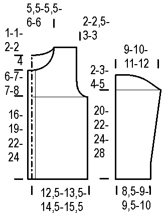 Neulottu vauvan pitsineuletakki (arkistomalli) Instruction 1