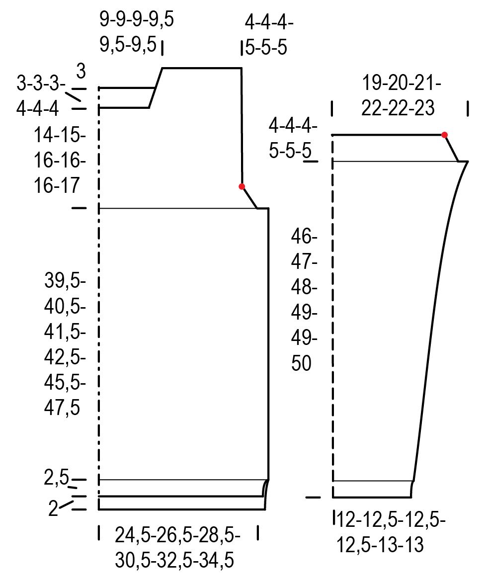 Naisen palmikkoneulepusero Novita Isoveli (Kevät 2018) Instruction 1