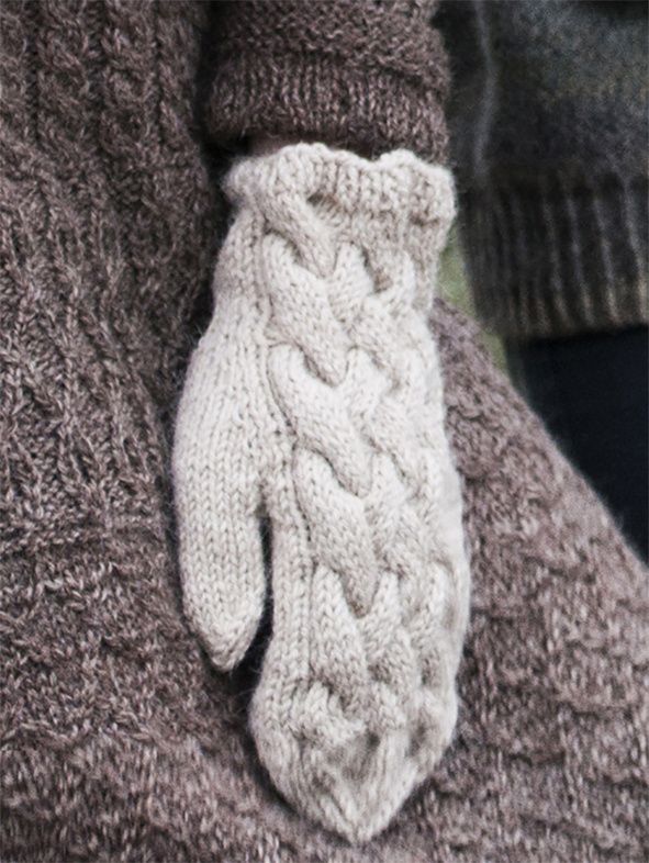 Cabled Mittens Novita Alpaca Wool Example 1