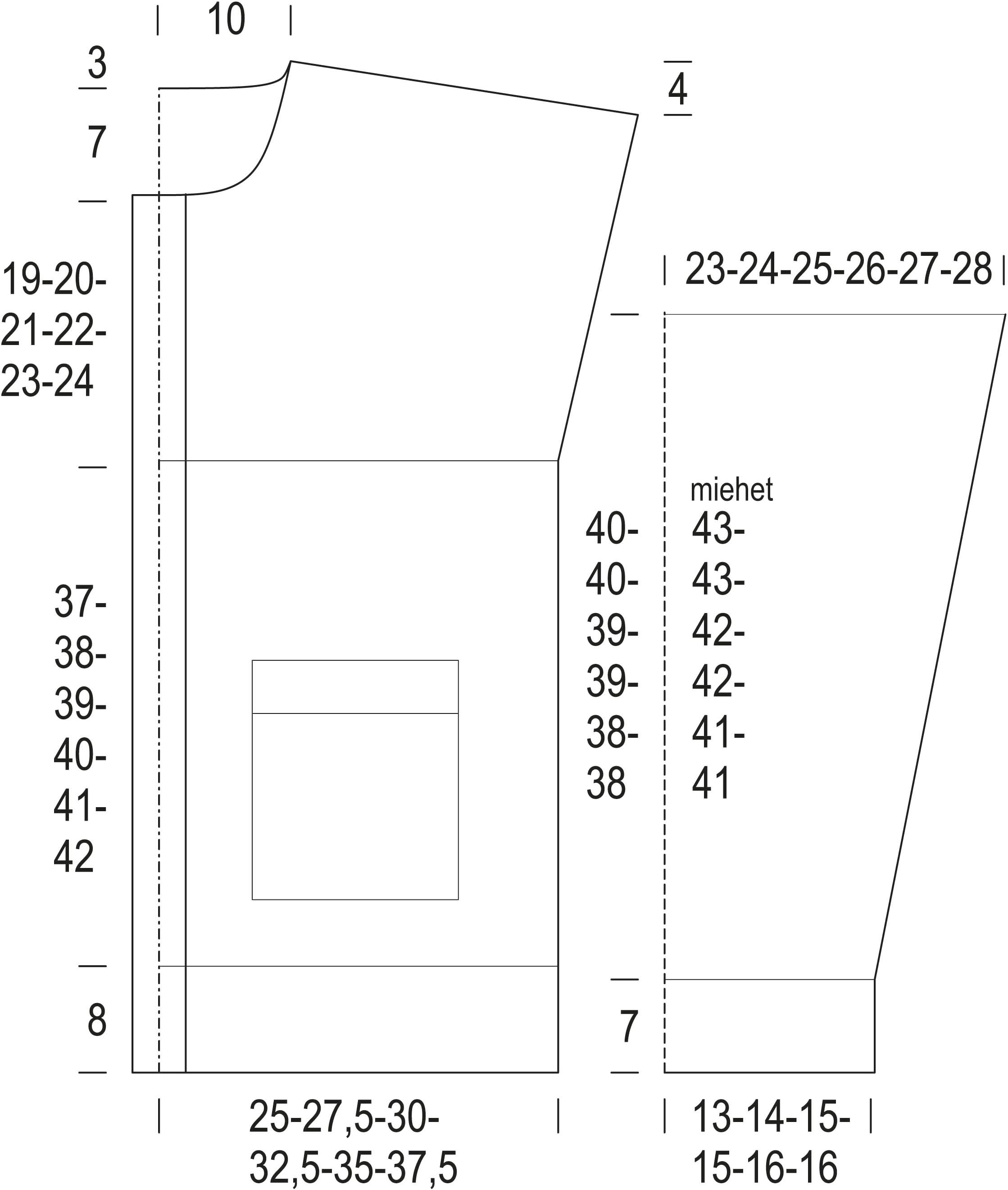 Valot-neuletakki Instruction 1