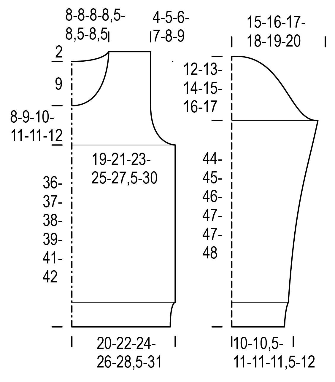 Naisen 'Born to knit' -neulepusero Instruction 1