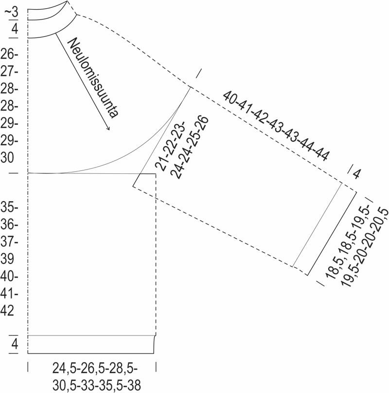 Kuori-neulepusero - yksivärinen Instruction 1