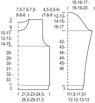 Naisen kirjoneulepusero Novita 7 Veljestä ja 7 Veljestä Polkka Instruction 1