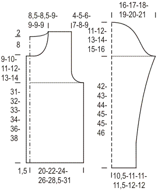 Naisen neuletakki Novita Hanko (arkistomalli) Instruction 1