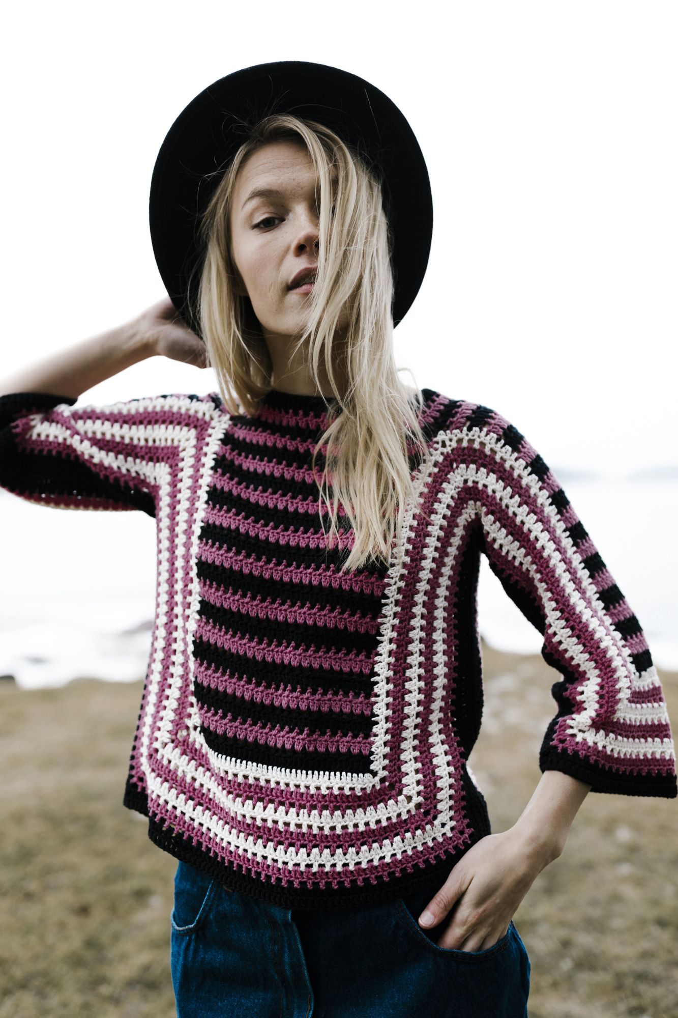 Women's Crocheted Sweater Novita Cotton Soft Example 1