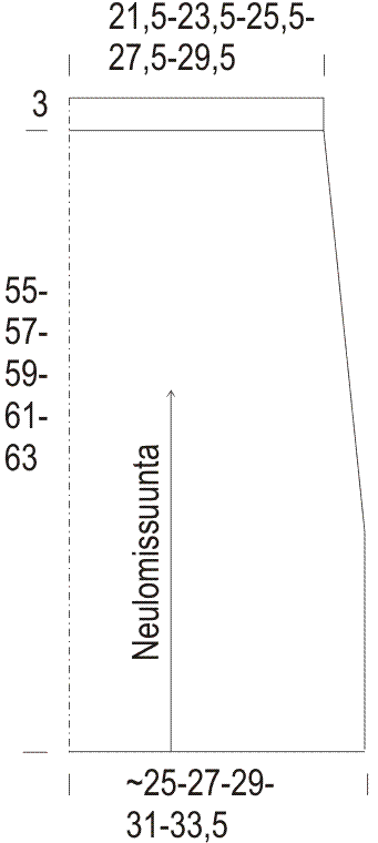 Naisen pitsineulehame Instruction 1