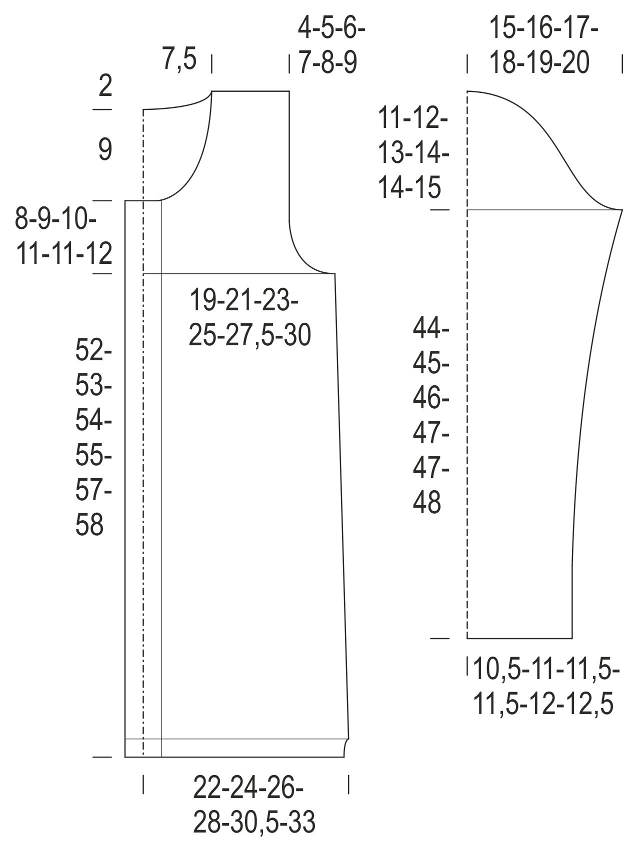 Strukturstickad damkofta Novita 7 Bröder (Höst 2015, mönster nr 13) Instruction 1