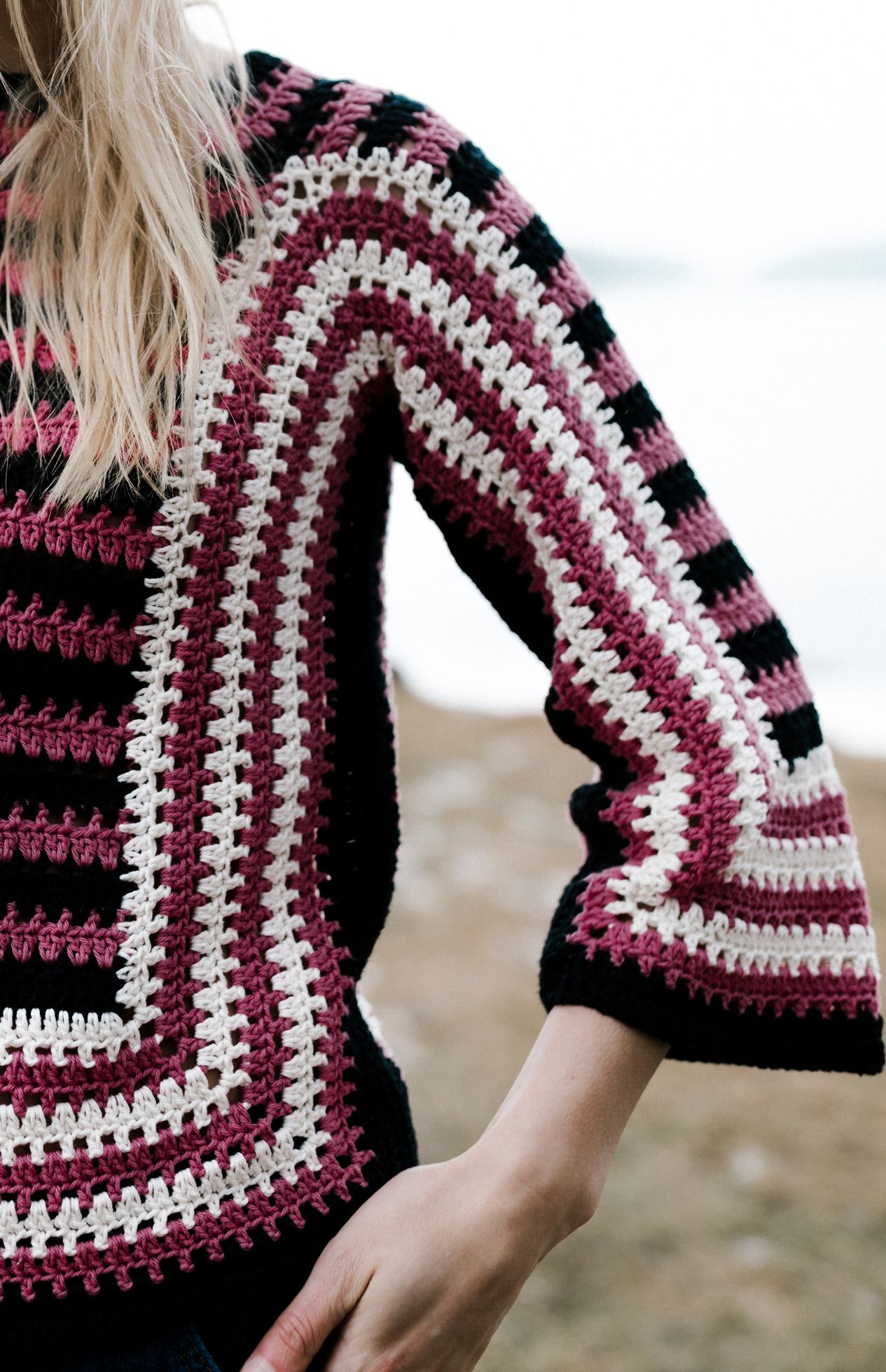 Women's Crocheted Sweater Novita Cotton Soft Example 2