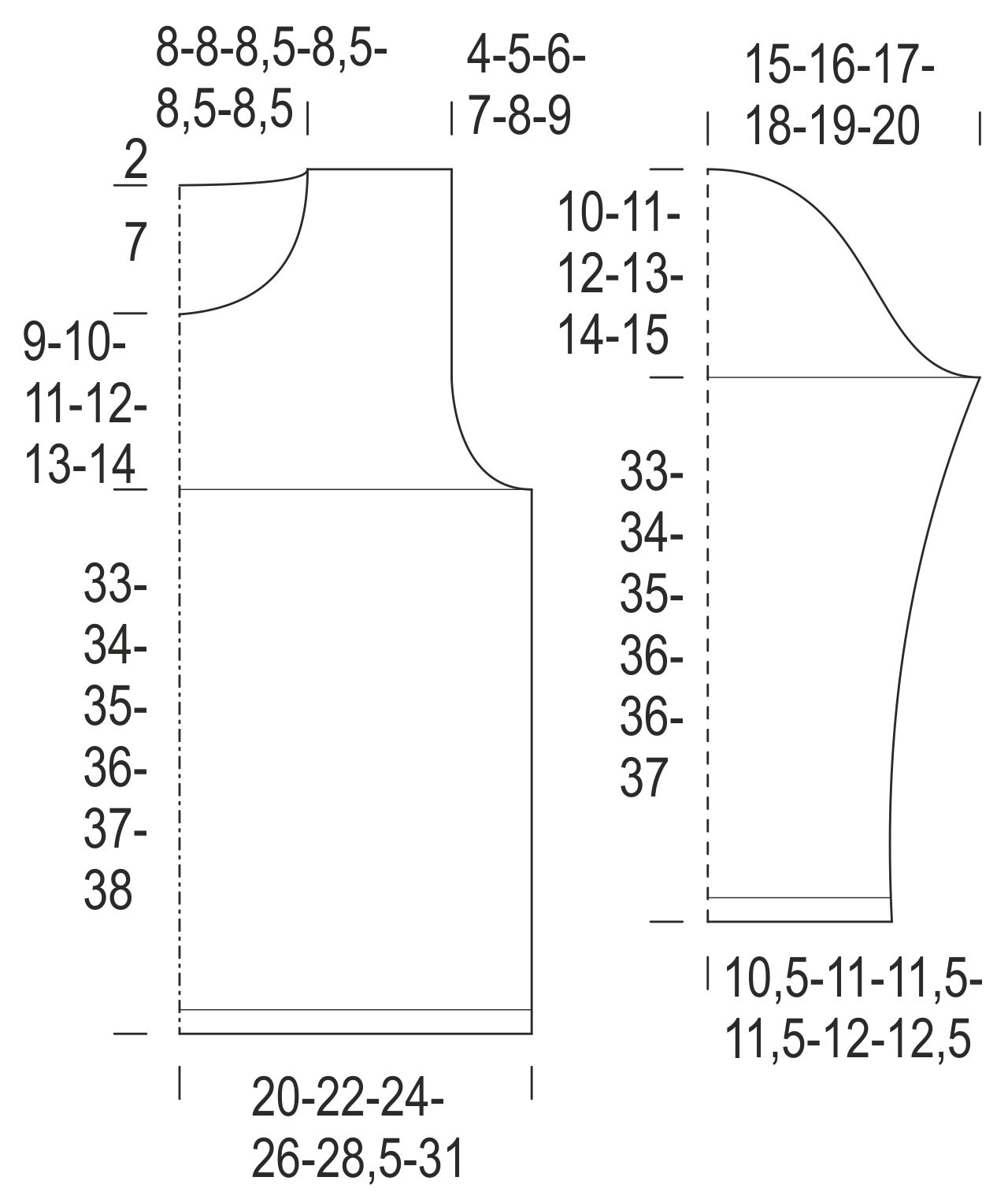 Naisen kohoneulepusero Novita Cotton Bamboo Instruction 1