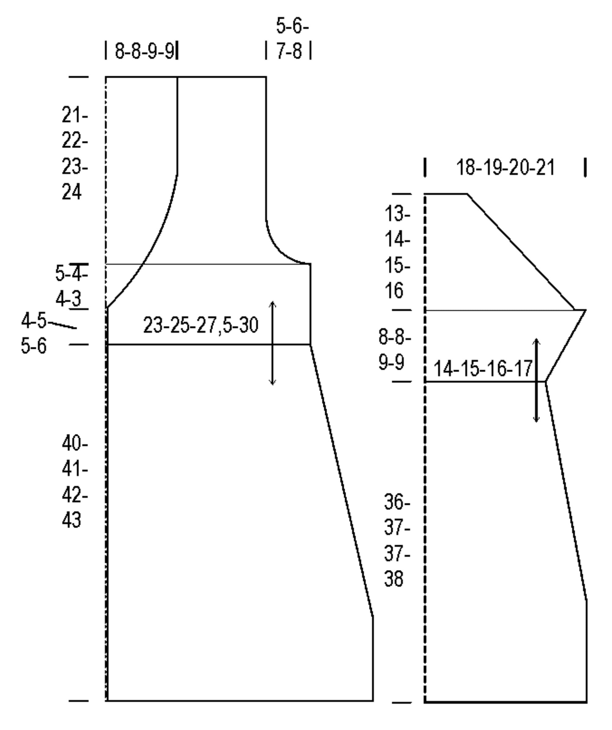 Virkattu A-linjainen jakku Instruction 1