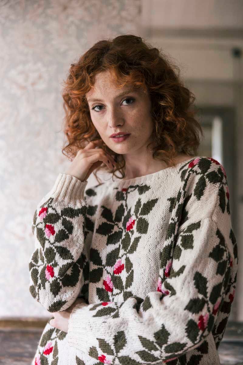 Winter Rose Knit Sweater Example 1