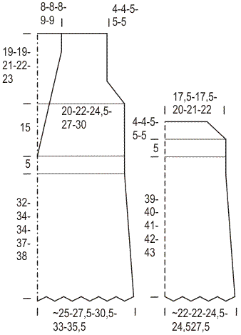 Virkattu naisen tunika Instruction 1