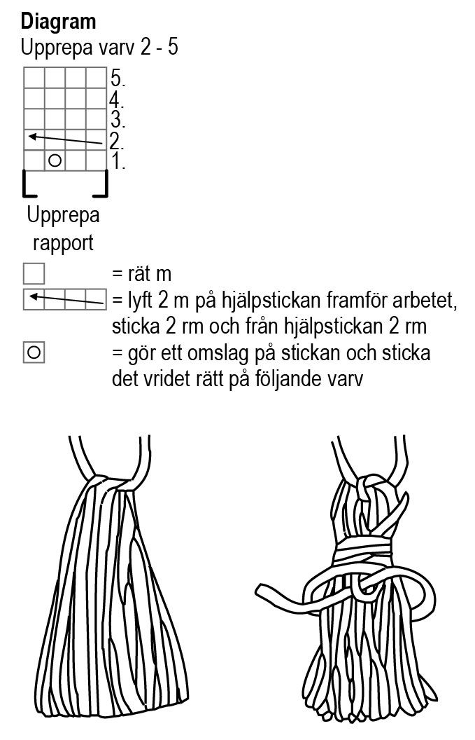 Flätstickade vantar Novita Duo Instruction 2