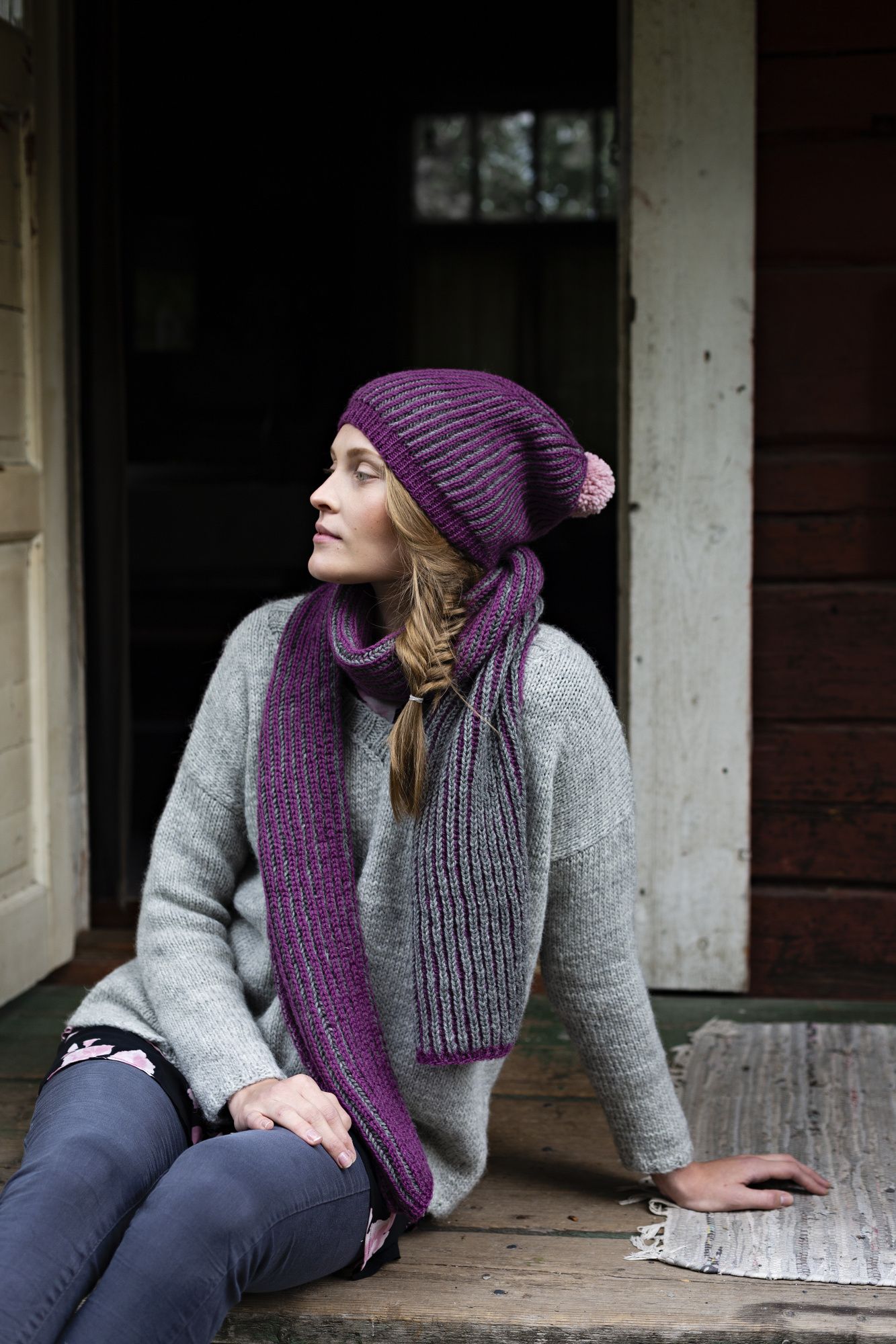 Brioche scarf Novita Nordic Wool