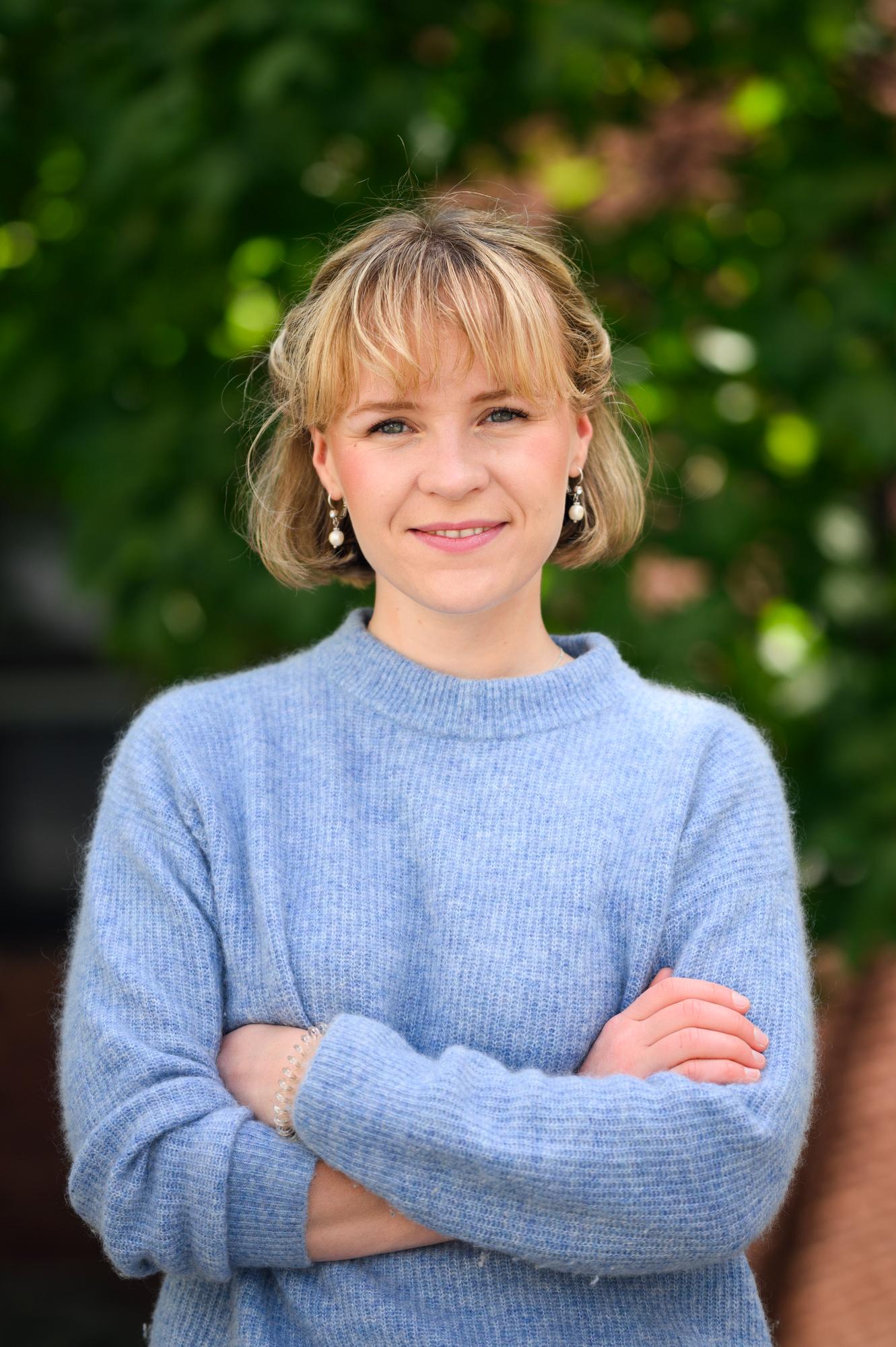 Portrettbilde av Oline Sæther, leder av Norsk studentorganisasjon.