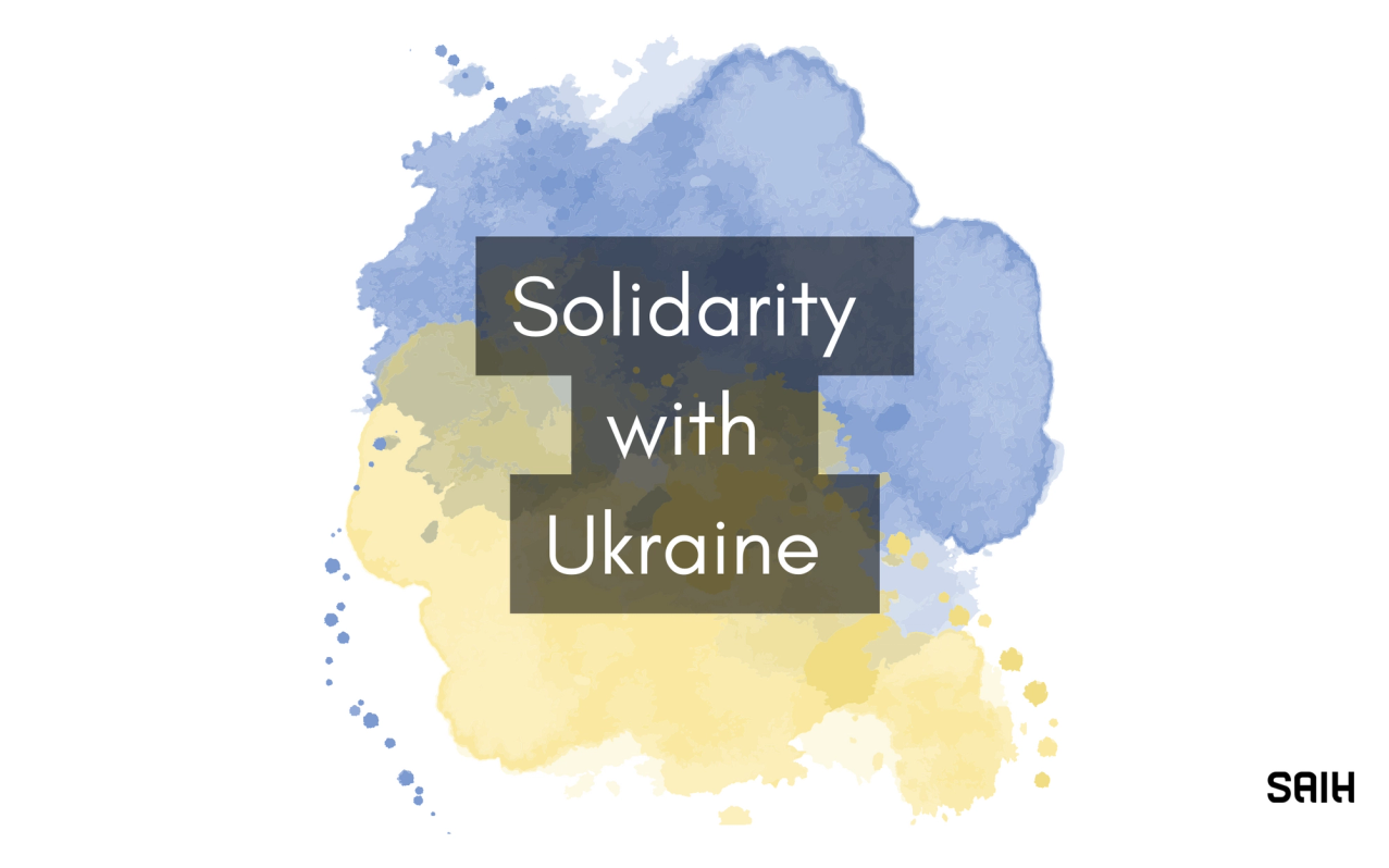A poster that says solidarity with ukraine on it.