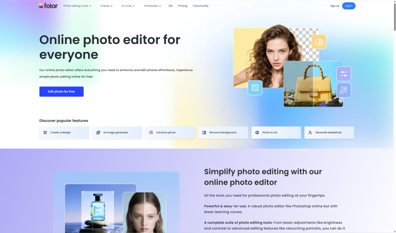 image of Fotor Online Photo Editor