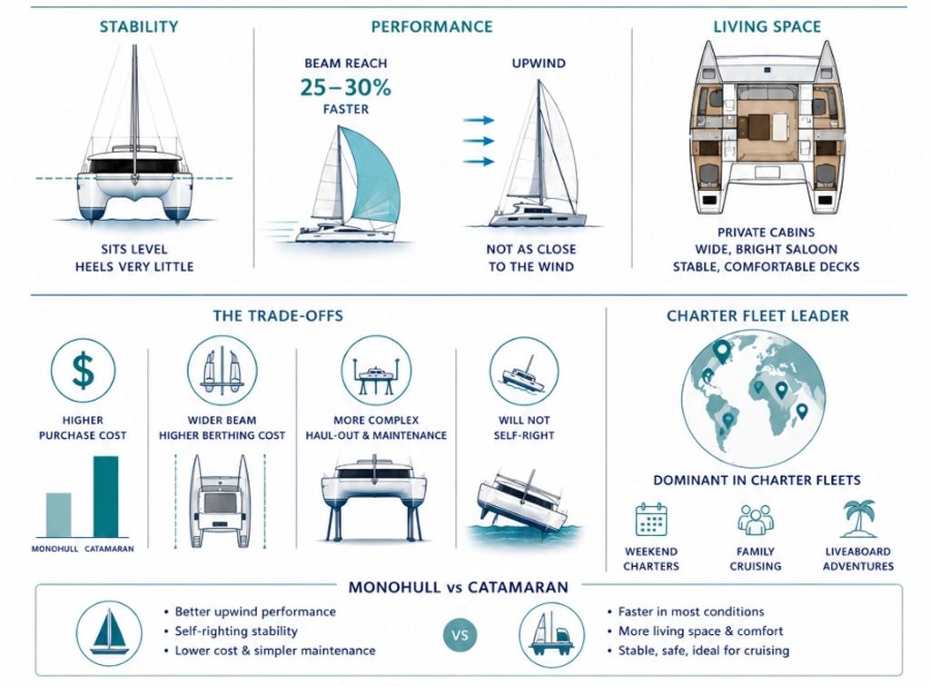 details of a catamaran boat