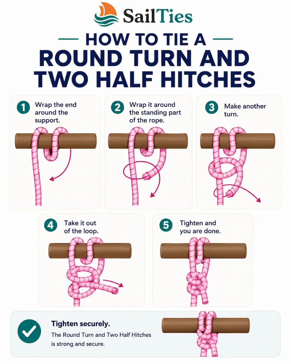 how to tie a Round Turn and Two Half Hitches knot