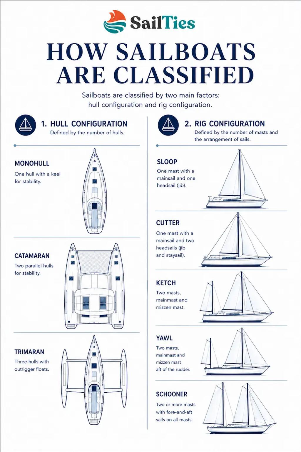 infographic of how Sailboat are classified