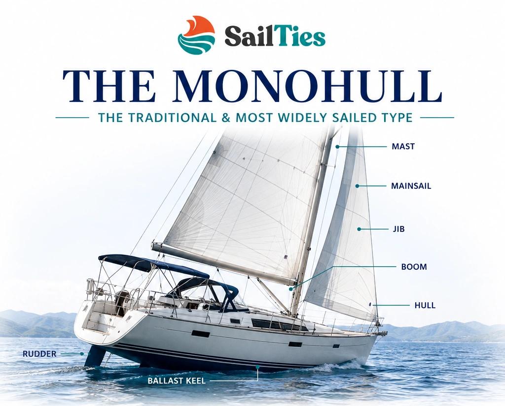 monohull traditional and most widely sailed boat