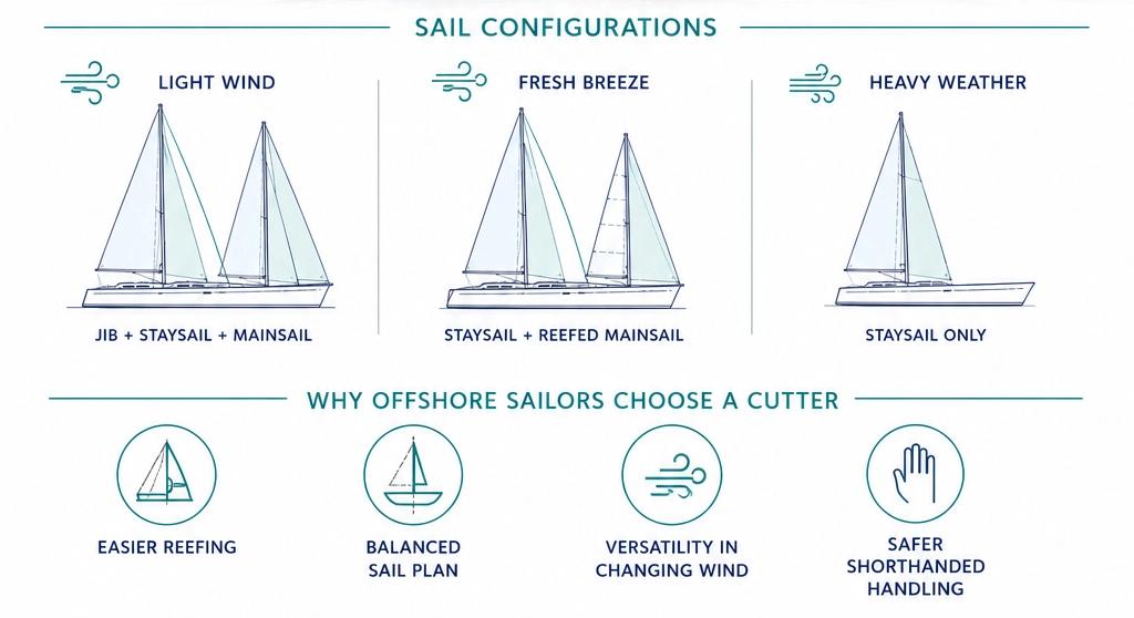 the cutter sailboat variations