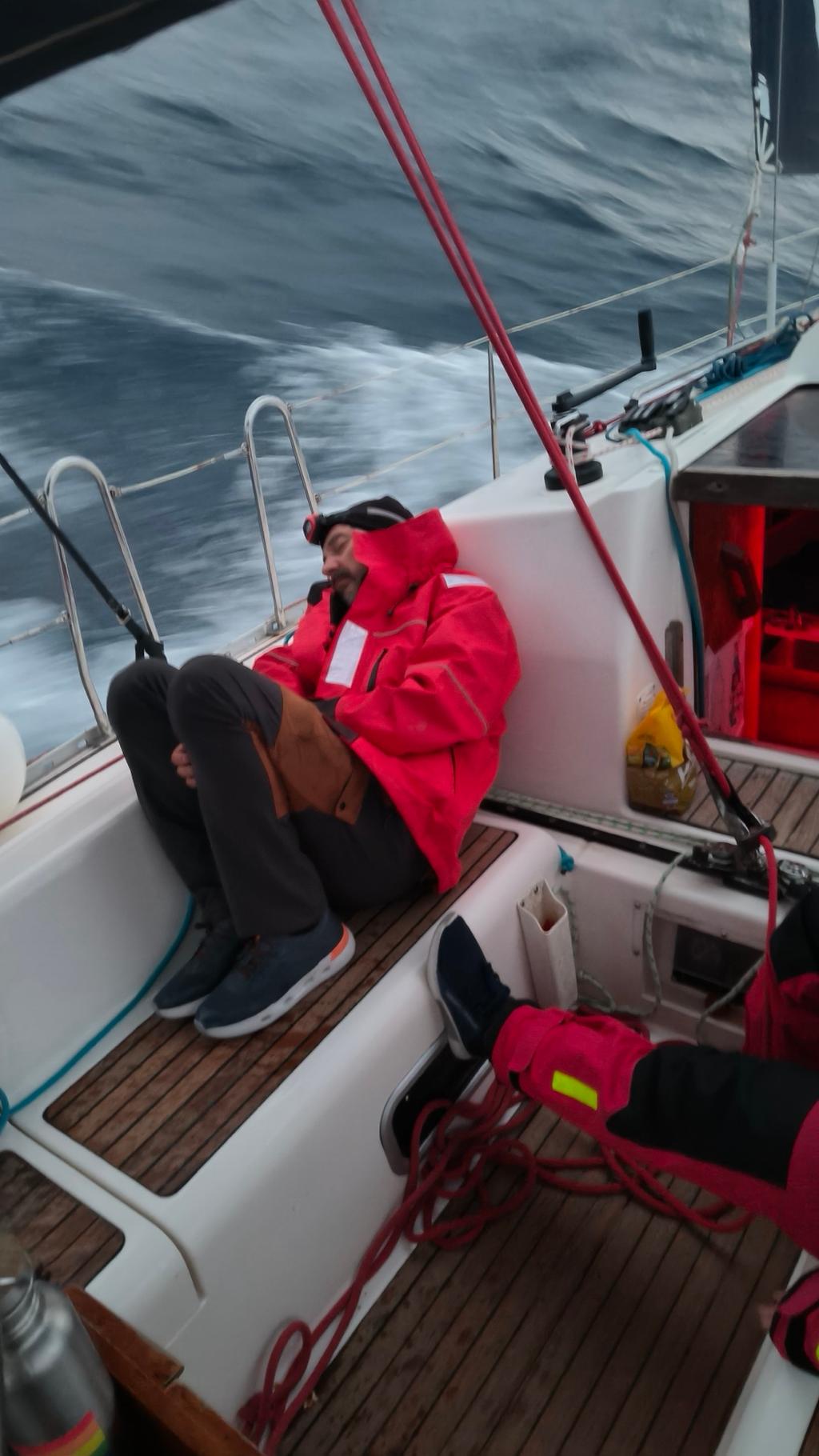 Grey, heavy seas seen from Buri's cockpit