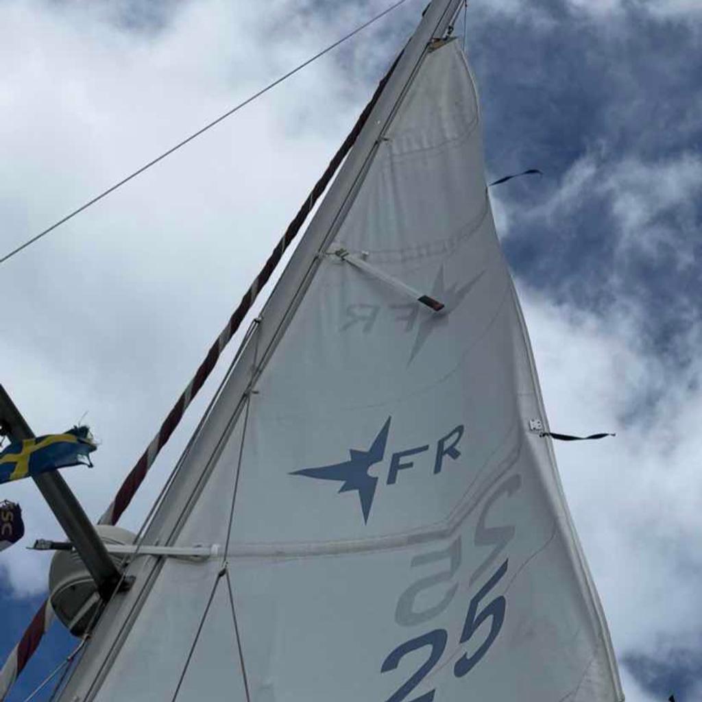 Under sail with a Swedish flag