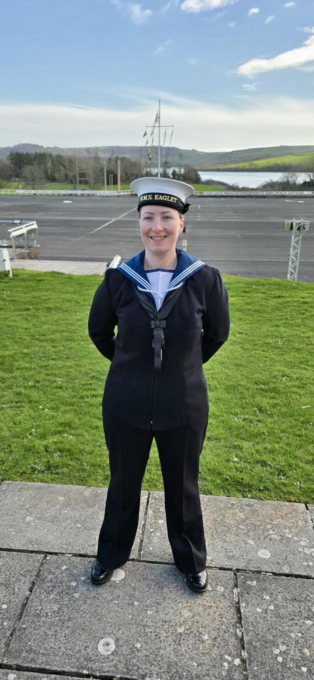 Elouise in Royal Naval Reserve uniform