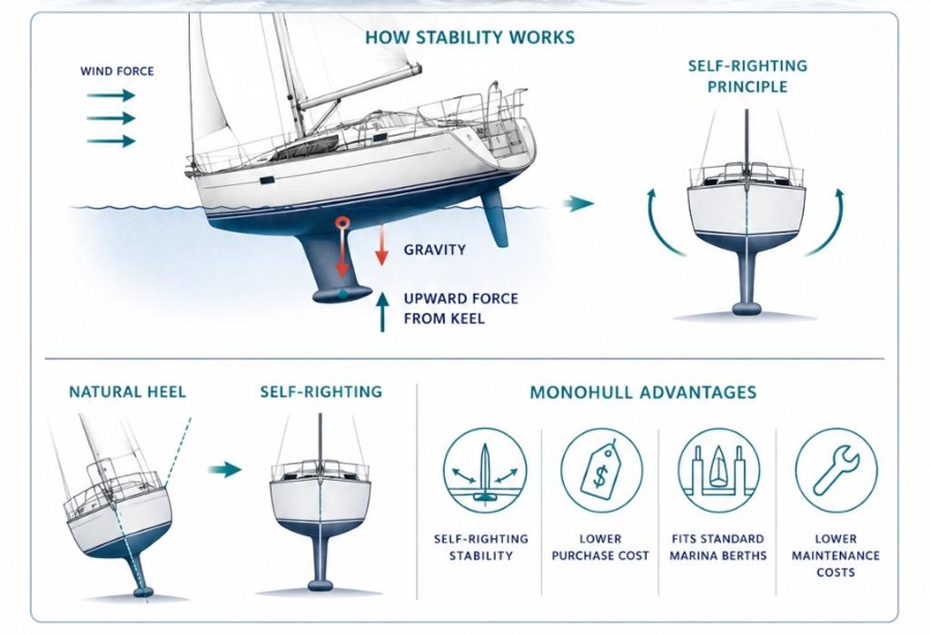 stability work monohull boat