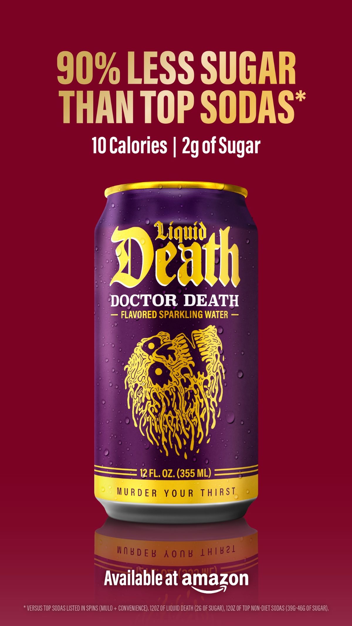 Liquid Death soda category sugar comparison