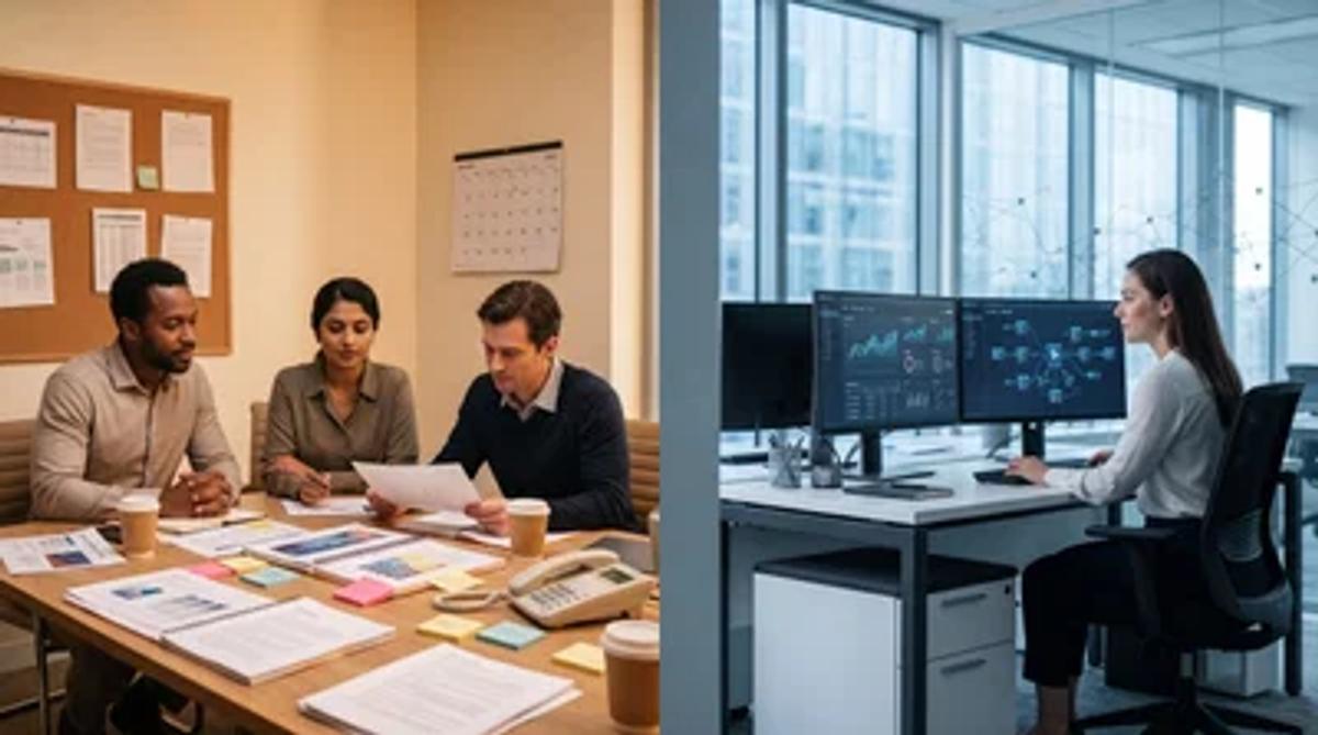 Traditional marketing agency versus an AI-native agency, side by side