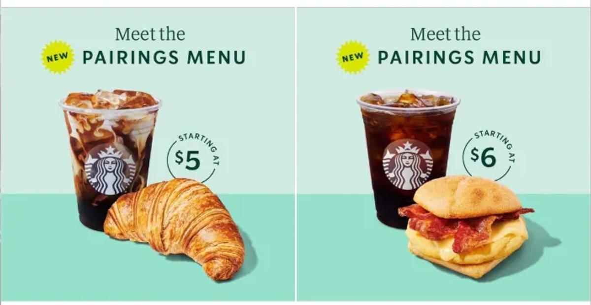 Starbucks carousel example showing the available cards
