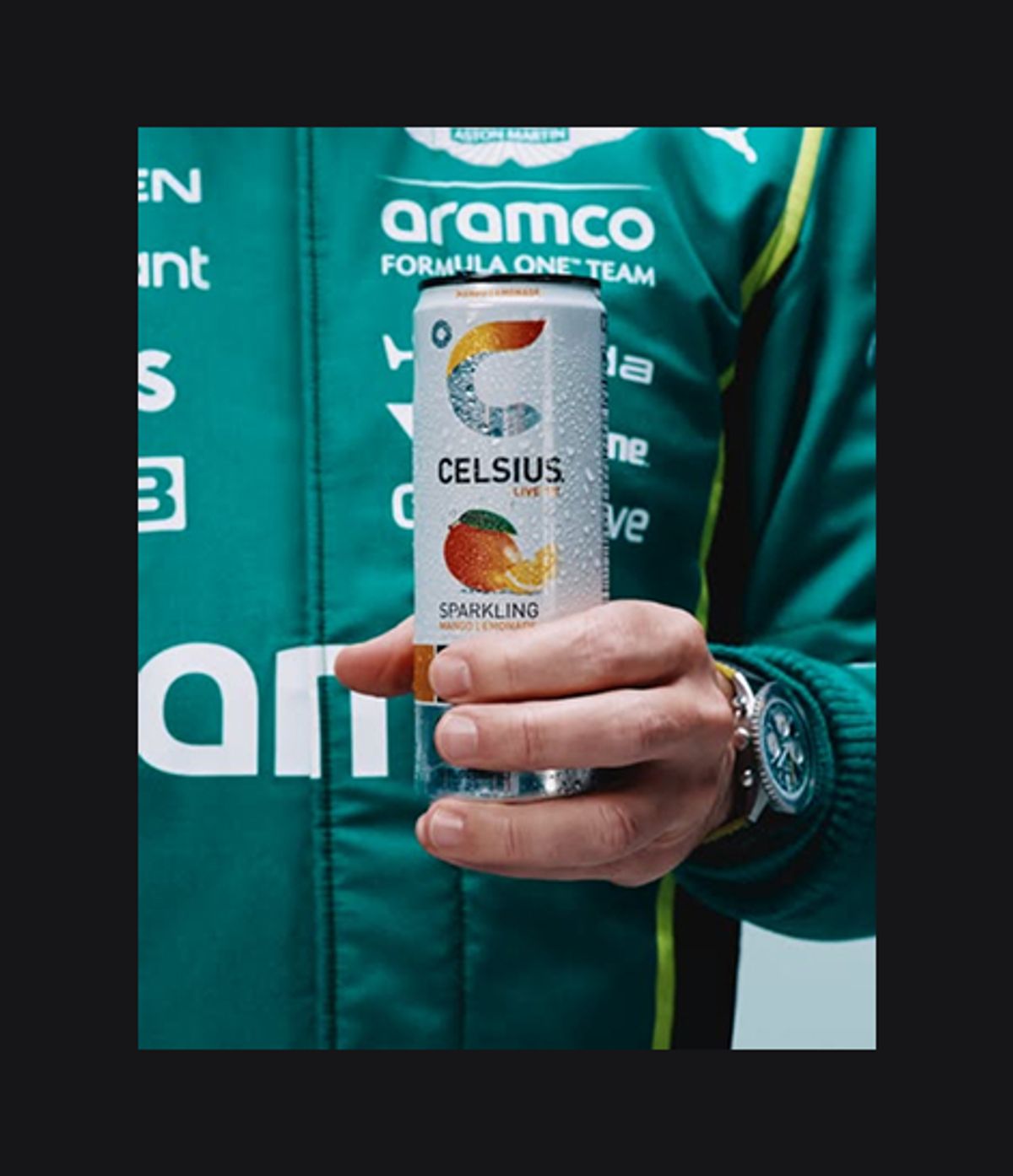 Celsius — Mango Lemonade F1 Race Day Static