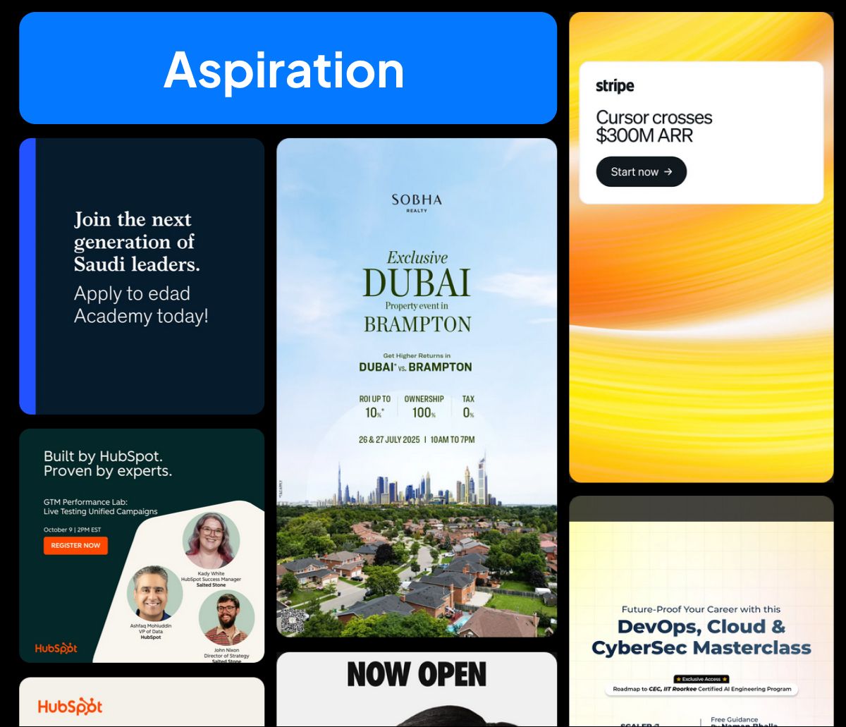 Inspiration & Aspiration Content Bucket and its Examples
