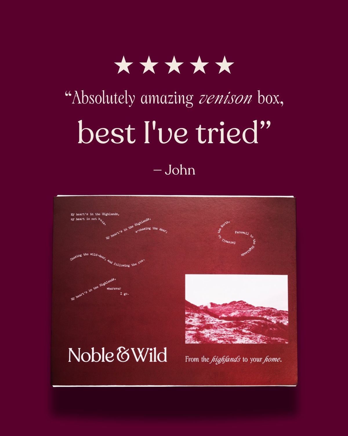Noble & Wild venison box review ad