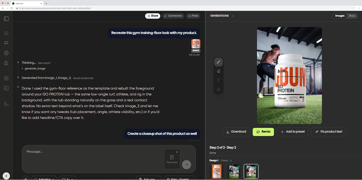 A lifestyle shot generated using Vibemyad Ad Gen