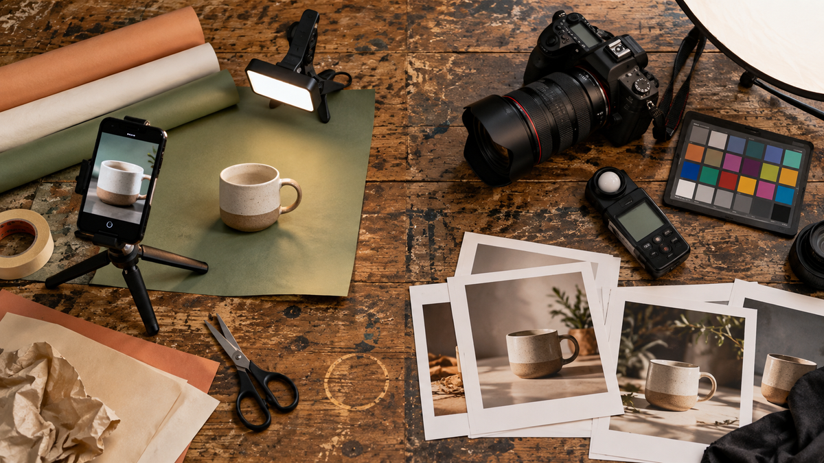 DIY advertising kit compared with professional production equipment