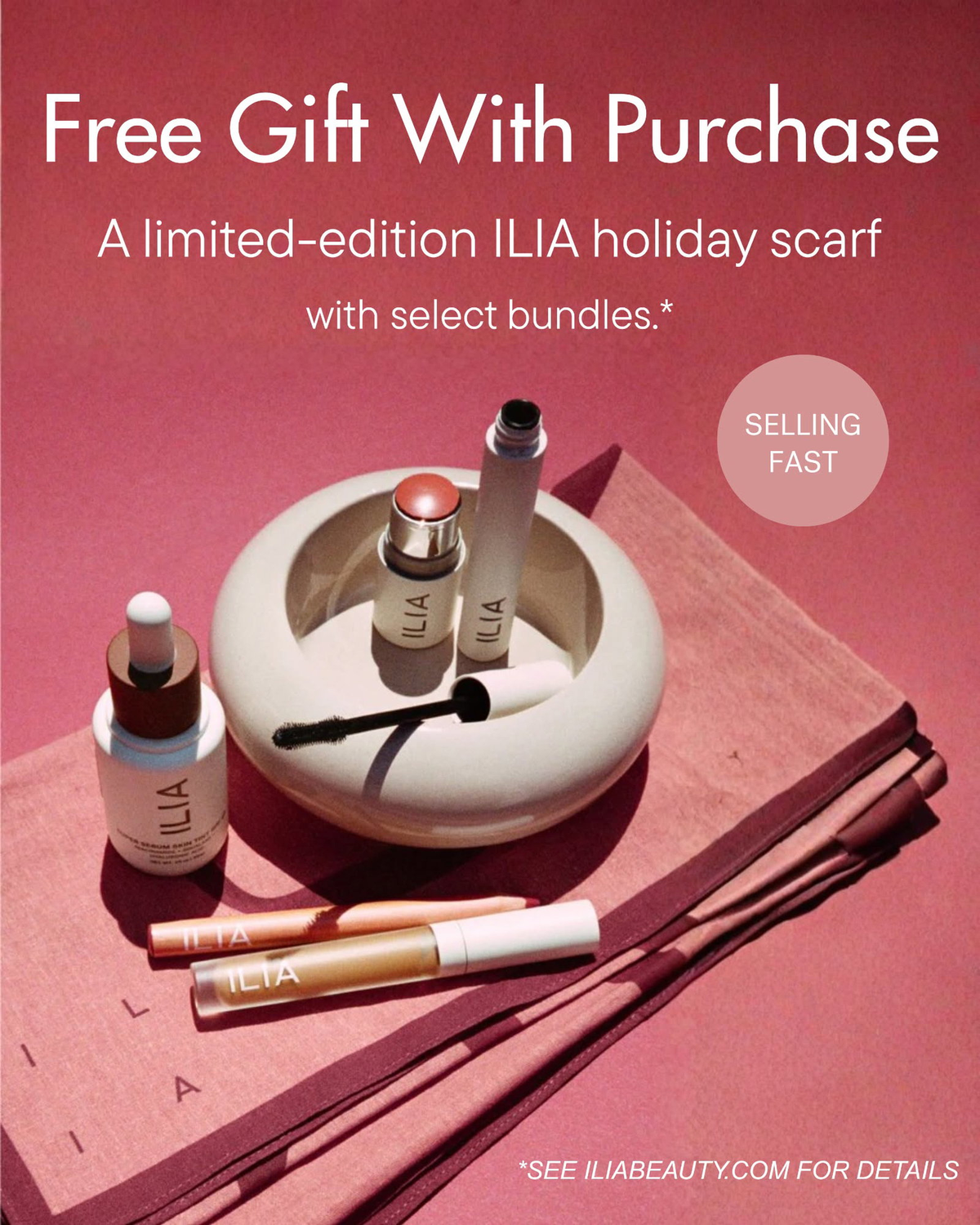 ILIA: show the extra gift instead of hiding it in the terms. Gift with purchase creative.