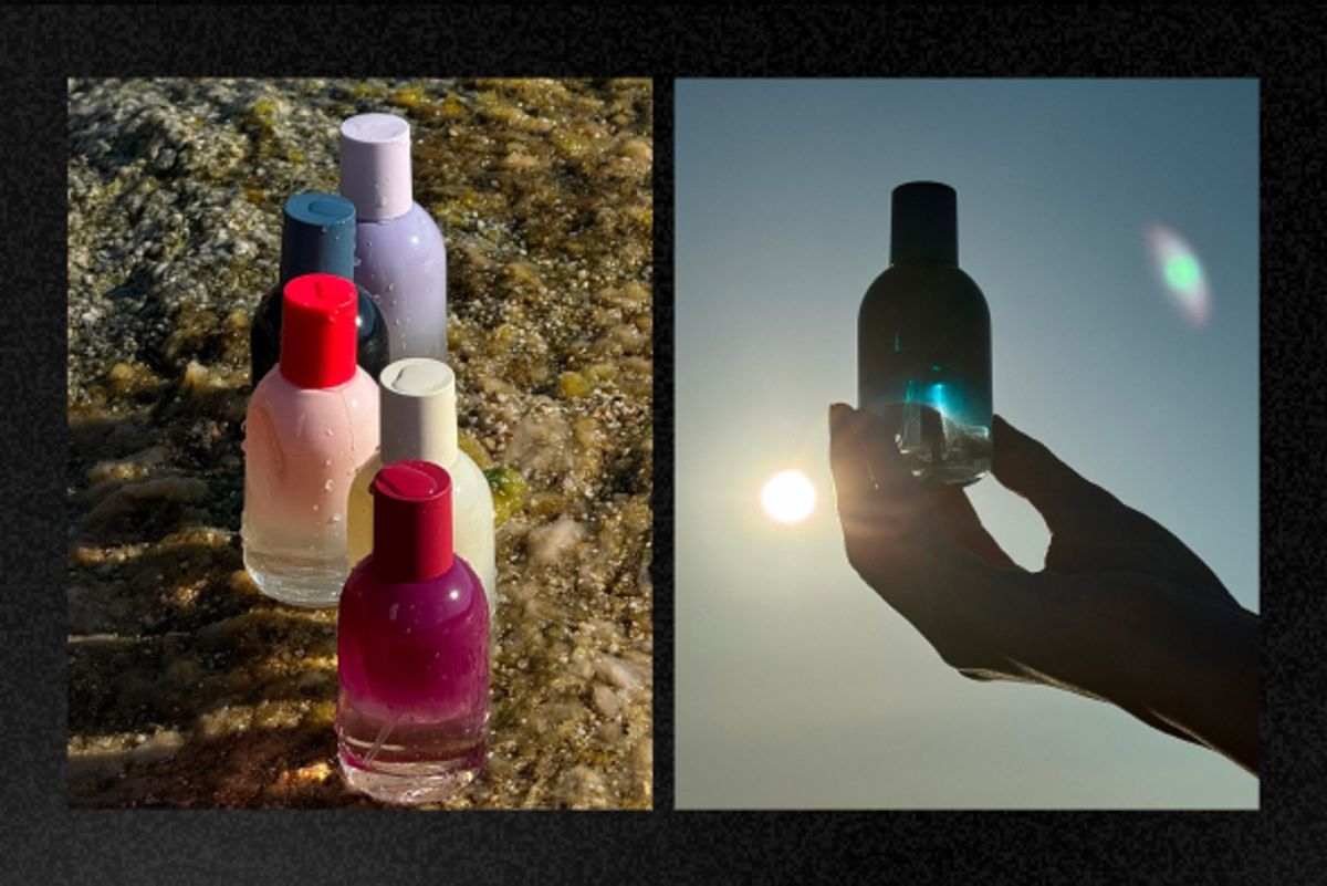 Glossier — "You" Fragrance Collection on Wet Rocks